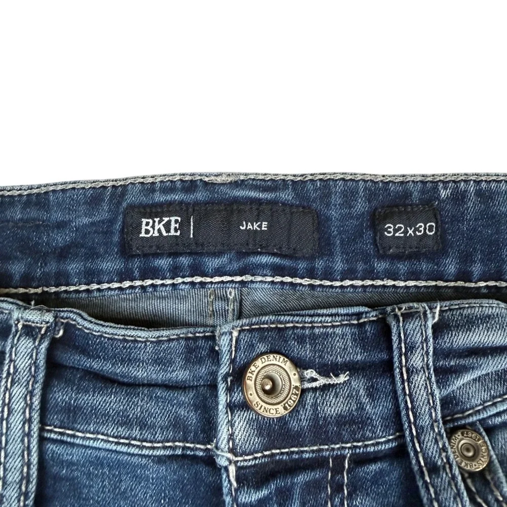 BKE Jake Straight Leg Jeans Mens 32x30 Medium Wash Stretch Denim GBS15288